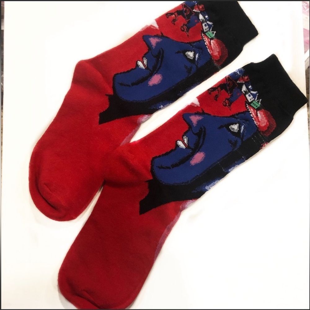 Crew Socks Chinese Art Feng Shui Cow Village